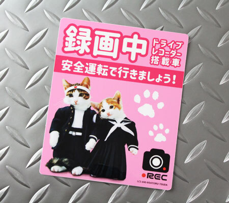 なめ猫 ステッカー かわいい レトロ 昭和 懐かしい 猫 グッズ ドライブレコーダーステッカー ピンク_画像2