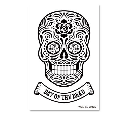 ステッカー スカル メキシカンスカル アメリカン 車 アウトドア バイク カーステッカー MEXICAN SKULL DAY OF THE DEAD ローズ_画像1