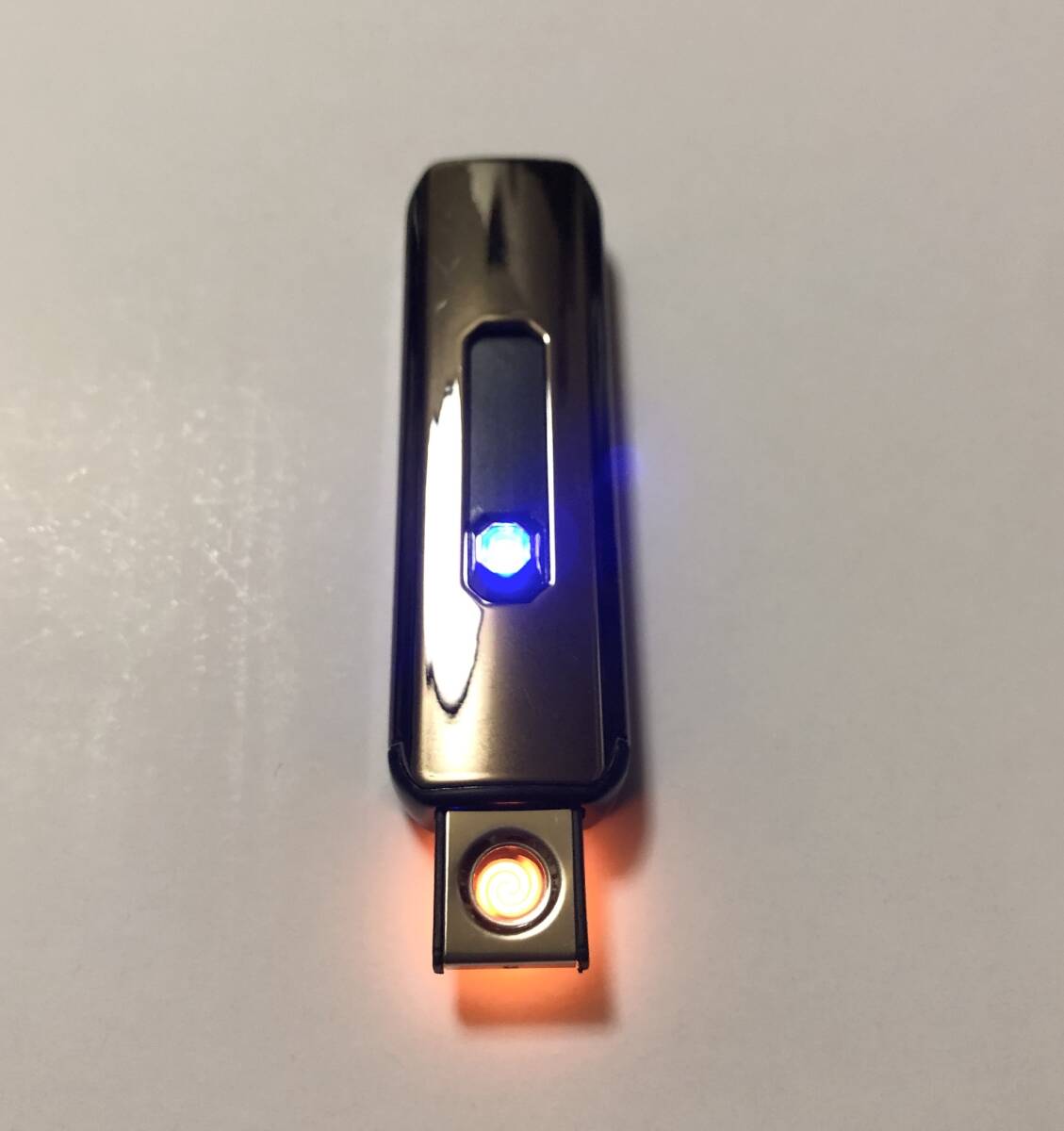 USB 充電式 ライター 電子ライター 黒 ブラック タバコ　軽量 i_画像7