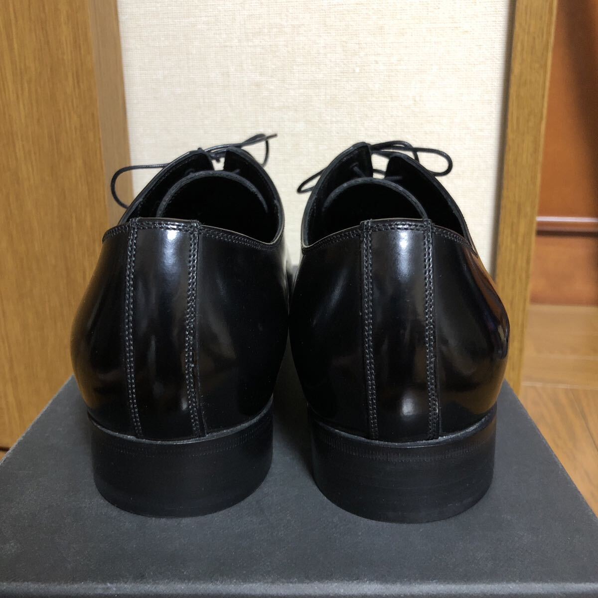 新品 Dior Homme ディオールオム ホールカット レザー シューズ 41 ブラック 黒 ワンピース 革靴 靴 ドレス ビジネス フォーマル 未使用_画像6