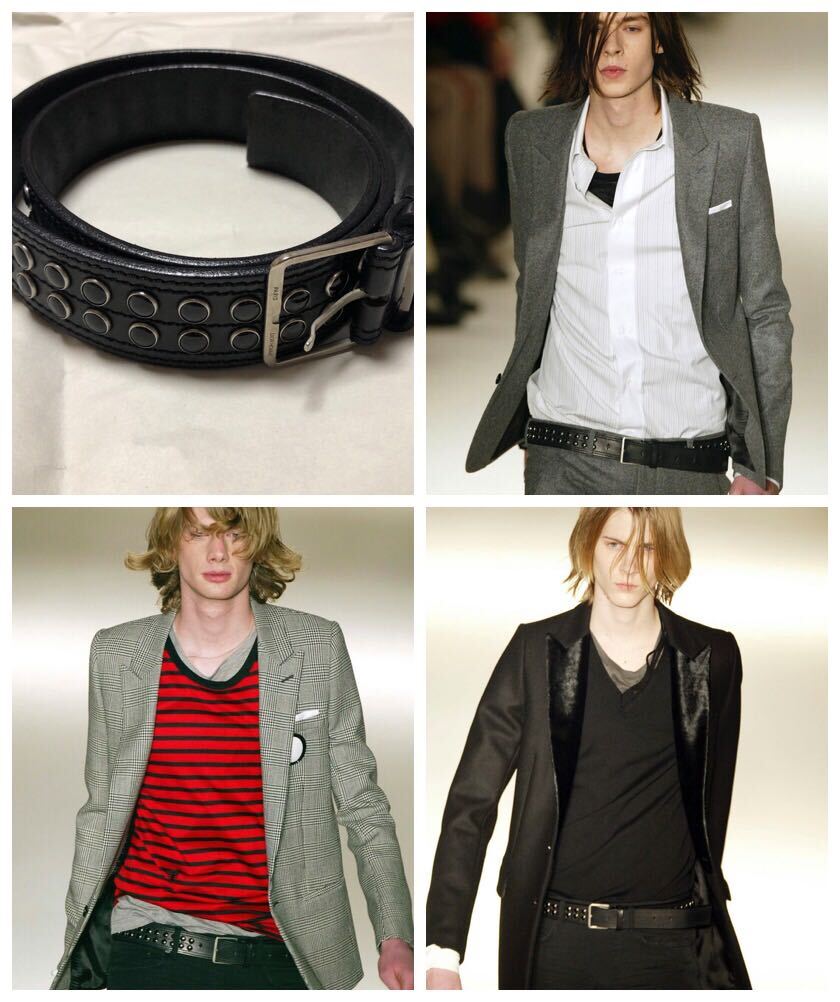 DIOR HOMME 2004AW ディオールオム 04AW VICTIM期 スタッズ レザー ベルト 黒 ブラック エディスリマン Hedi Slimane ヴィクティム期_画像1