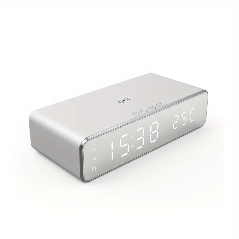LED Smart сигнализация часы время температура отображать беспроводной зарядка накладка dok10W Qi зарядное устройство iPhone12 11 Pro Max XR Max XS X Galaxy S10
