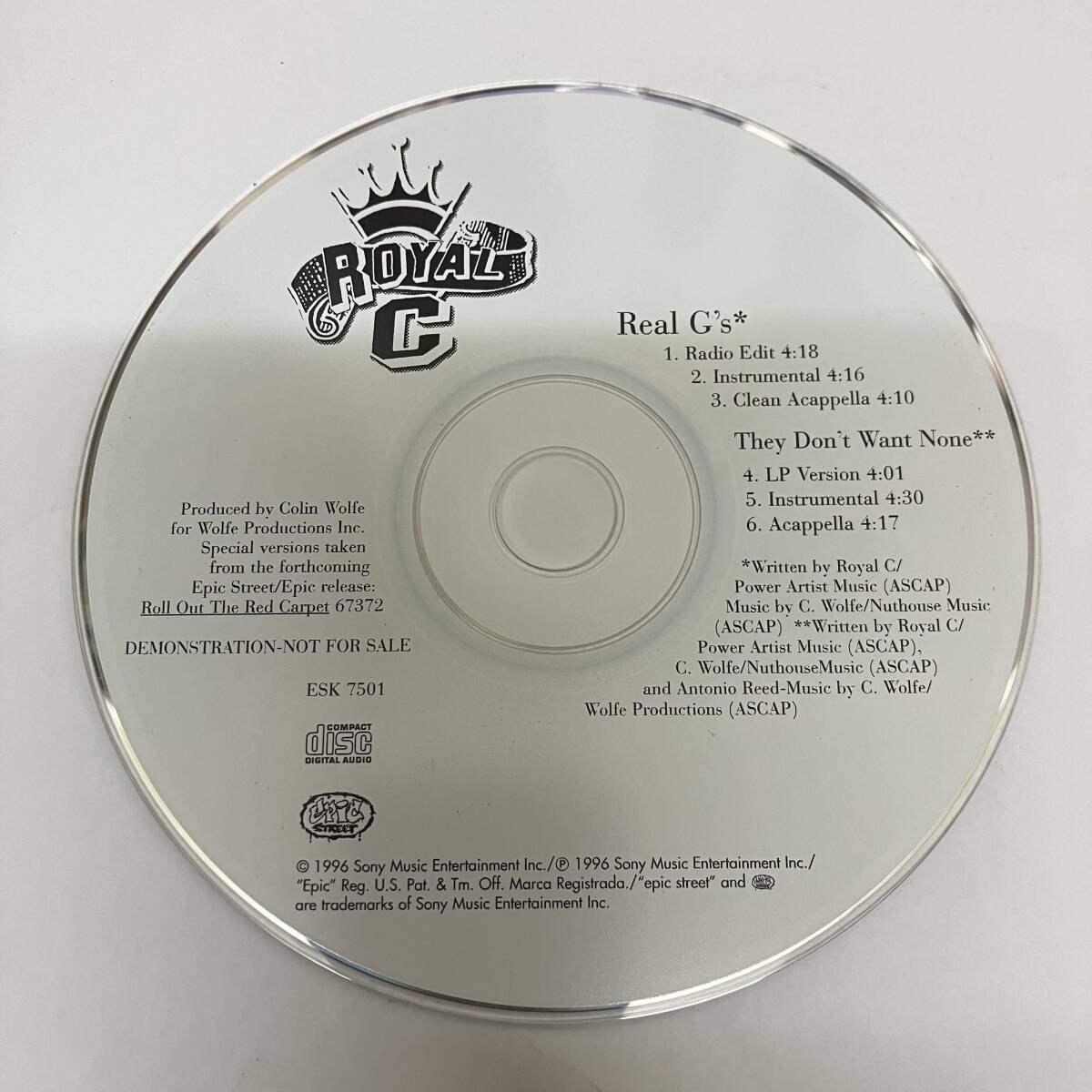 裸34 HIPHOP,R&B ROYAL C - REAL G'S INST,シングル CD 中古品_画像1