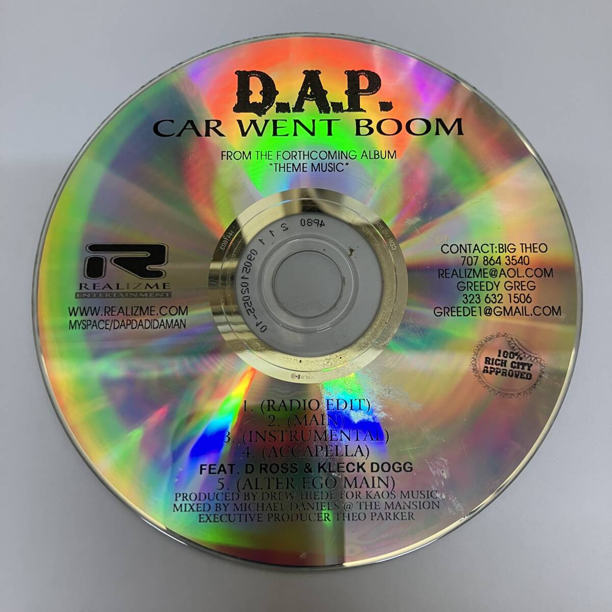 裸37 HIPHOP,R&B D.A.P. - CAR WENT BOOM INST,シングル CD 中古品_画像1