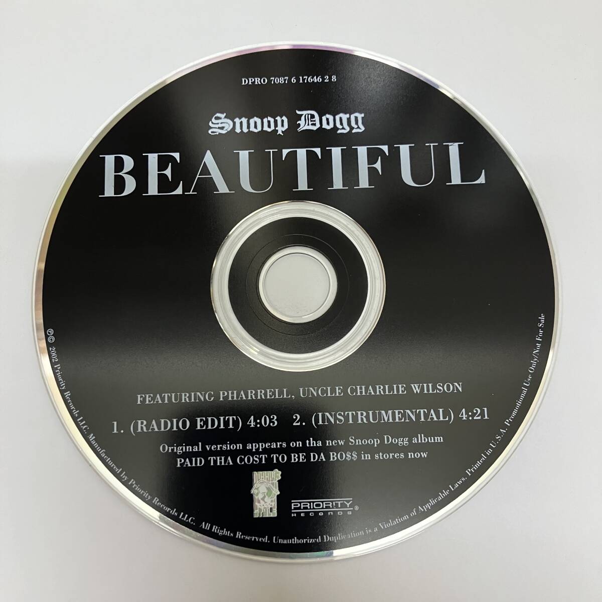 裸37 HIPHOP,R&B SNOOP DOGG - BEAUTIFUL INST,シングル CD 中古品_画像1