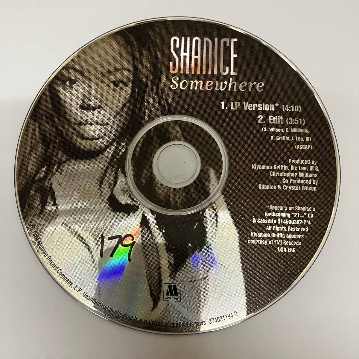 裸44 HIPHOP,R&B SHANICE - SOMEWHERE シングル CD 中古品_画像1