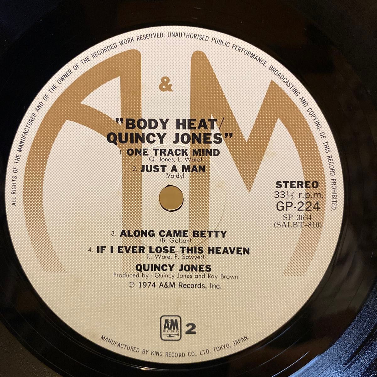 Quincy Jones / Body Heat LP レコード 日本盤