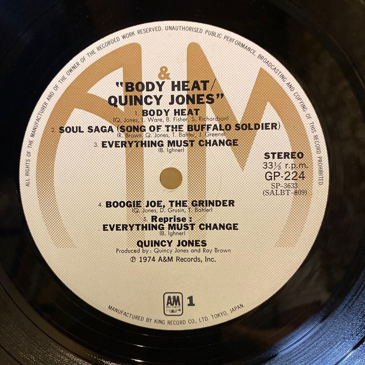 Quincy Jones / Body Heat LP レコード 日本盤