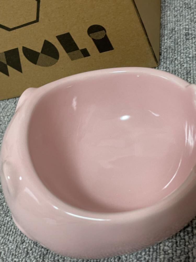 ペット 餌 えさフード ボウル 水 給水 ウォーター 陶磁器 セラミック ピンク