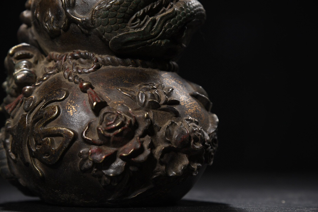 古寶奇蔵】銅製・泥金・龍福祿・置物・賞物・中国時代美術 工芸品 古寶奇蔵】銅製・泥金・龍福祿・置物・賞物・中国時代美術 工芸品