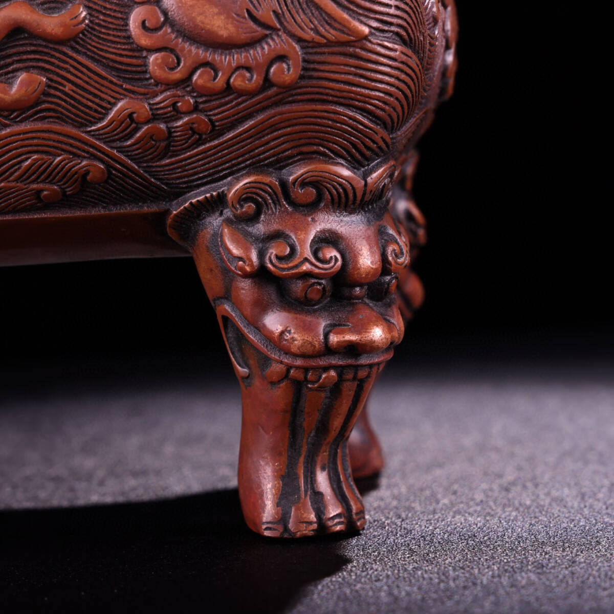 古寶奇蔵】紫銅製・寶石嵌・雙耳・獅子熏香炉・置物・賞物・中国 古寶奇蔵】紫銅製・寶石嵌・雙耳・獅子熏香炉・置物・賞物・中国