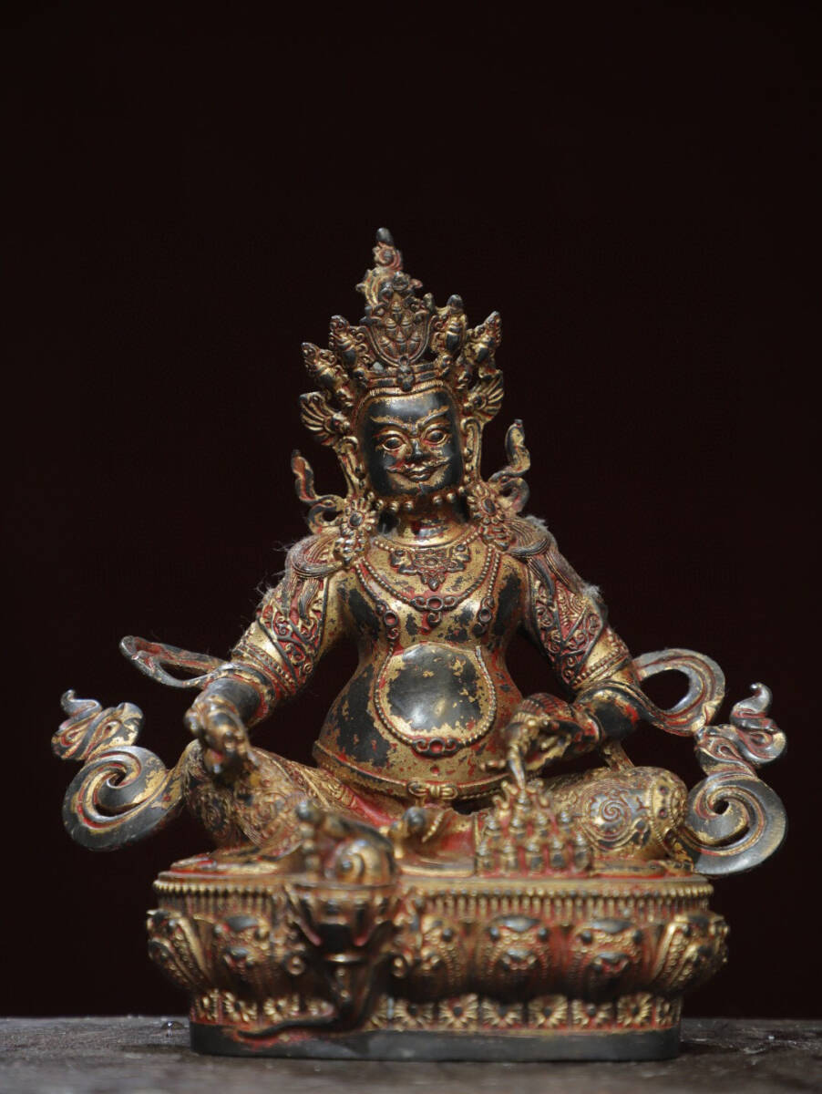 古寶奇蔵】銅製・拓金・黄財神像・置物・賞物・中国時代美術 古寶奇蔵】銅製・拓金・黄財神像・置物・賞物・中国時代美術