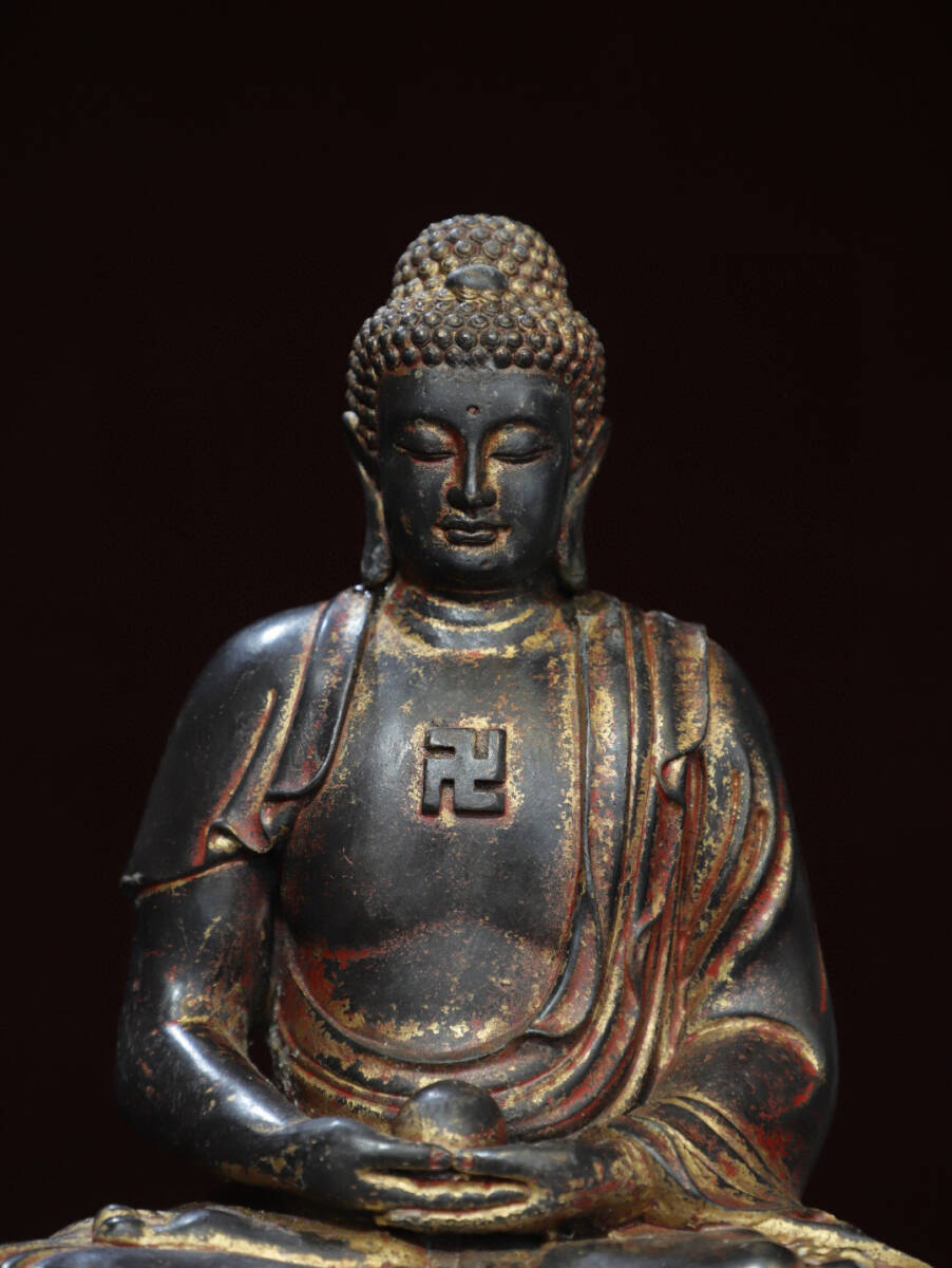 古寶奇蔵】銅製・拓金・釋迦牟尼像・置物・賞物・中国時代美術 銅製 古寶奇蔵】銅製・拓金・釋迦牟尼像・置物・賞物・中国時代美術 銅製