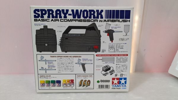 HH393-240514-098[ Junk ] Tamiya airbrush system spray Work Basic compressor set airbrush attaching TAMIYA