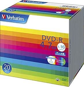 Verbatim バーベイタム 1回記録用 DVD-R 4.7GB 20枚 ホワイトプリンタブル 1-16倍速 片面1層 DHR4_画像1