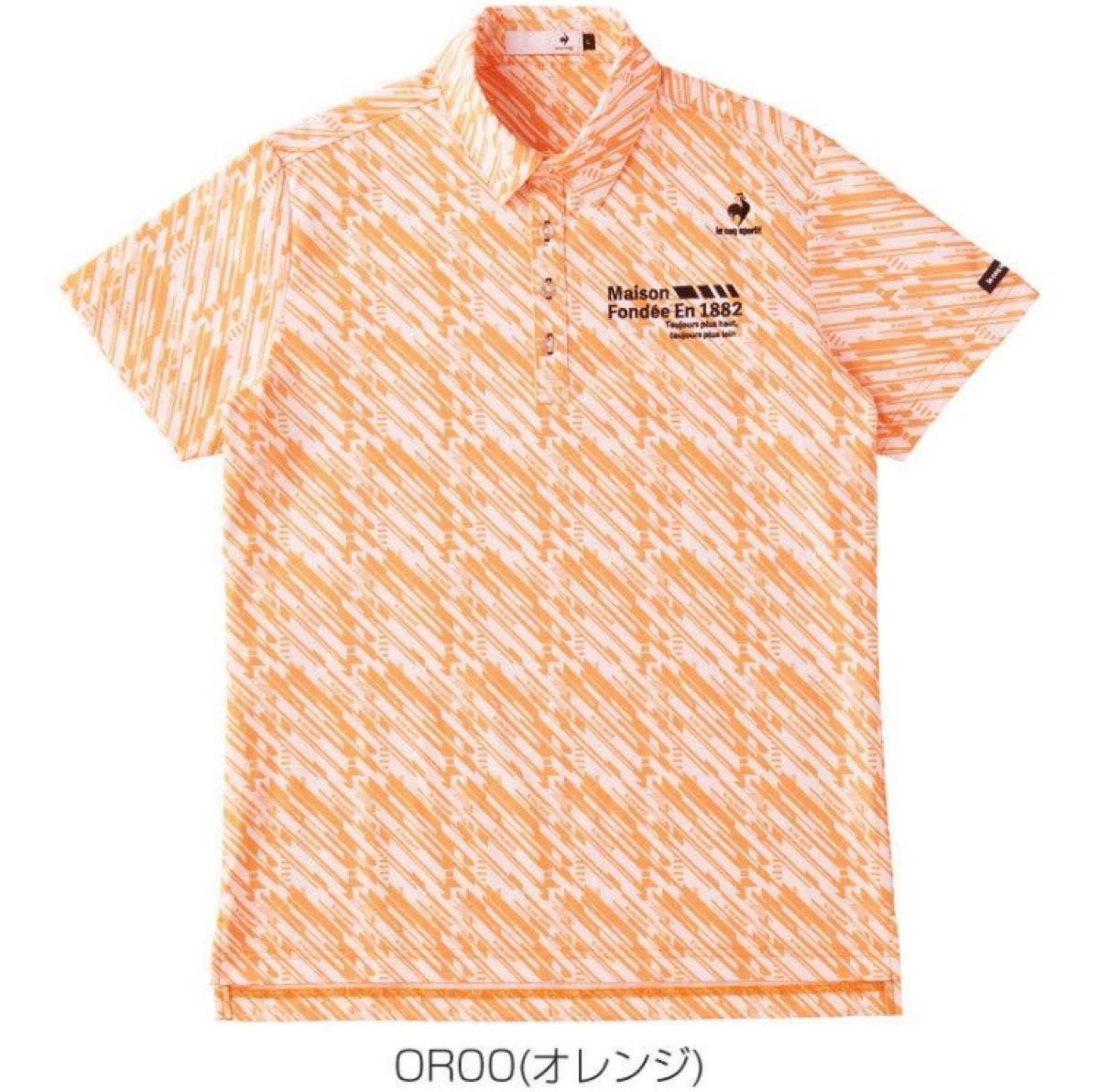 【新品タグ無し】ルコックスポルティフ ゴルフ ポロシャツ 半袖 オレンジ系 メンズ Mサイズ 値下不可