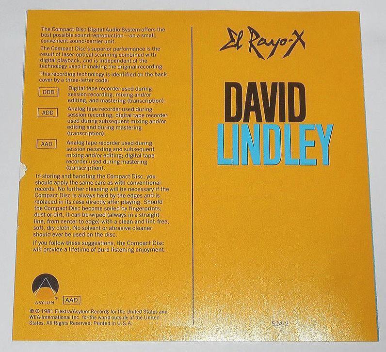 90年USA盤『El Rayo-X 化けもの David Lindley』弦の怪物達人デヴィッド・リンドレー1981年作品★極上ワールドミュージック・ロック名盤_画像4