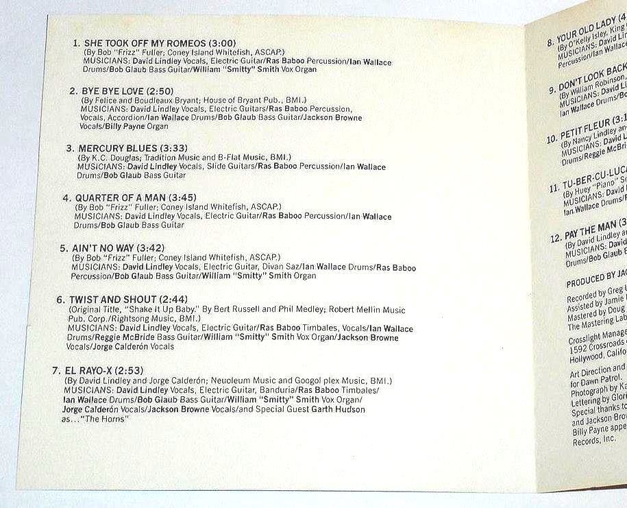 90年USA盤『El Rayo-X 化けもの David Lindley』弦の怪物達人デヴィッド・リンドレー1981年作品★極上ワールドミュージック・ロック名盤_画像6