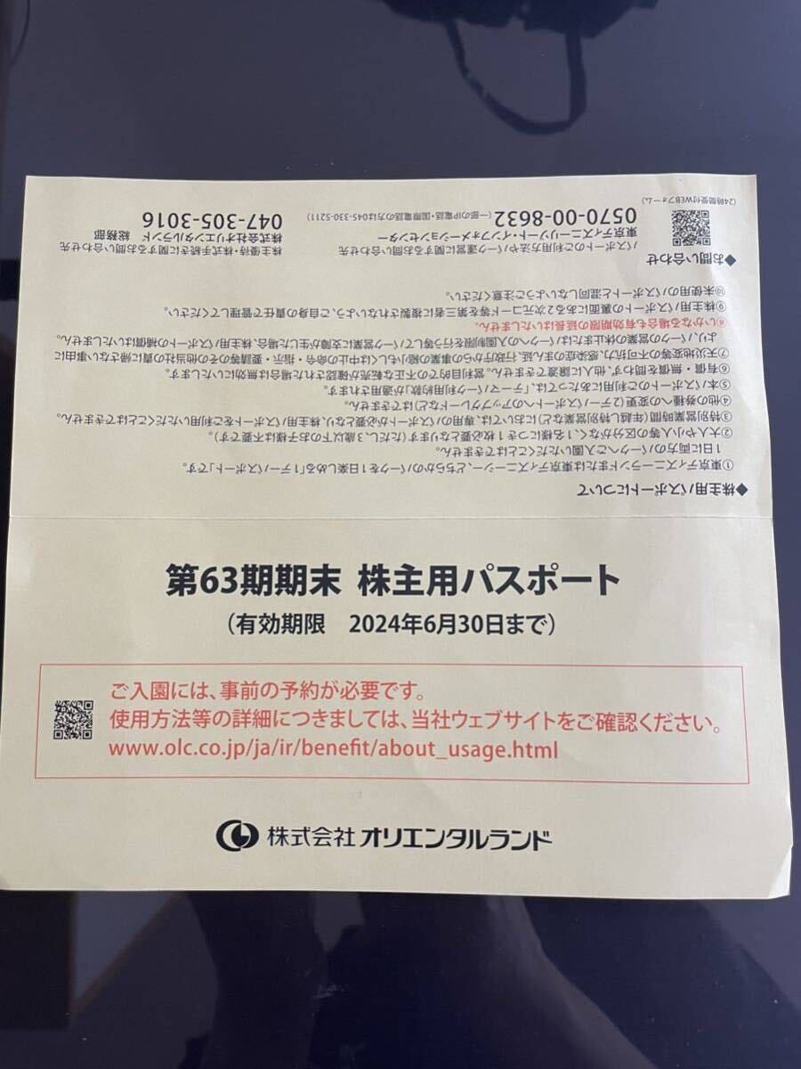 オリエンタルランド株主用 東京ディズニーランド/ディズニーシー パスポート 期限2024年6月30日まで_画像2