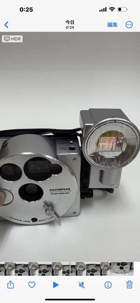  rare goods OLYMPUS O-product Olympus O*product aluminium film camera simple operation verification [ electrification * shutter * strobo verification settled ] limitation 