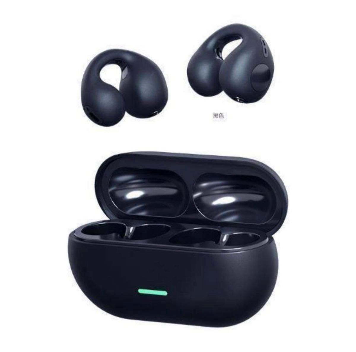 Bluetooth 5.3対応 耳を塞がない骨伝導/空気伝導ワイヤレスイヤホン ENCノイズキャンセリング 耳挟み式 Type-C