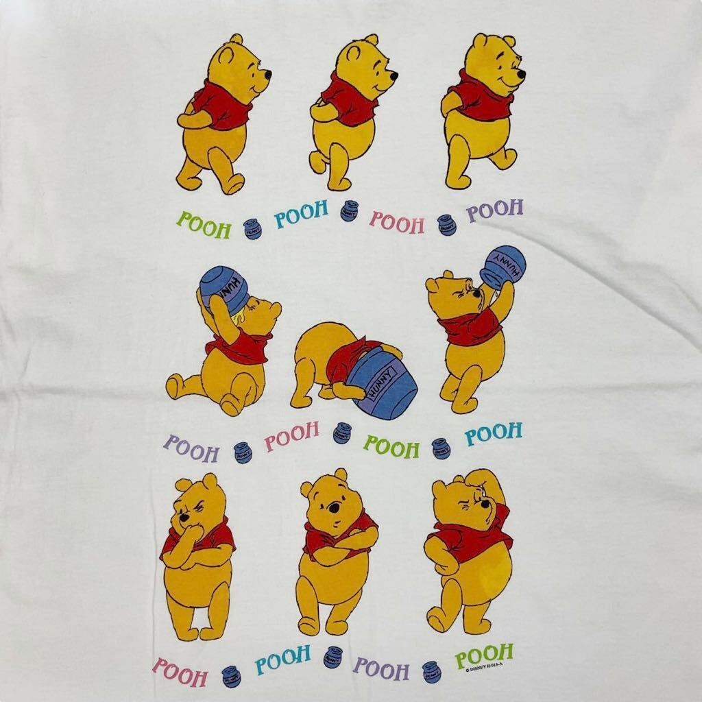 Disney くまのプーさん Tシャツ Winnie the Pooh 半袖 L ホワイト ムービー プーさん ディズニー キャラクター 90s 00s ヴィンテージ_画像3