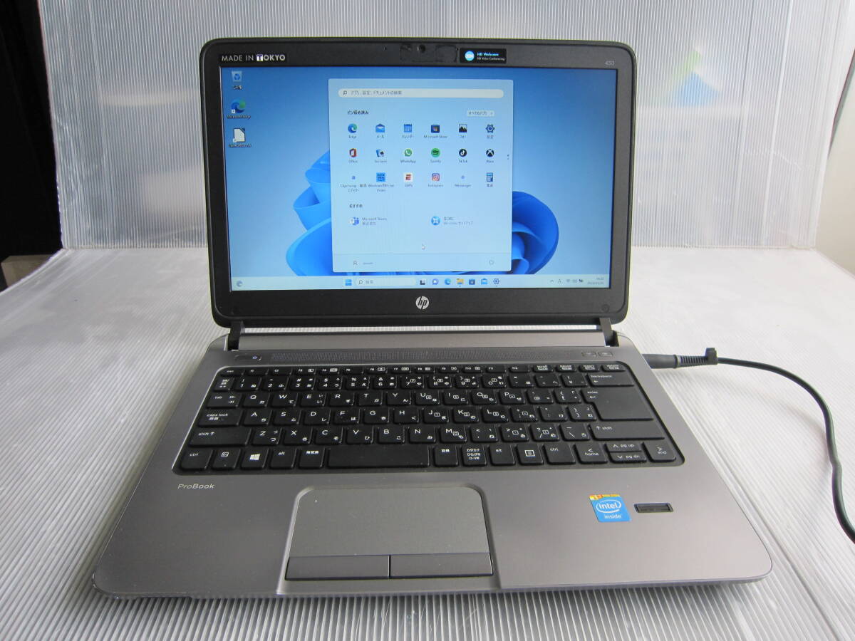 中古品　HP ProBook 430 G1 Celeron2955U 1.4GHz 4G / 320GB Windows 11Pro　　LibreOffice 7.4 Office互換インストール済 No.3_画像1