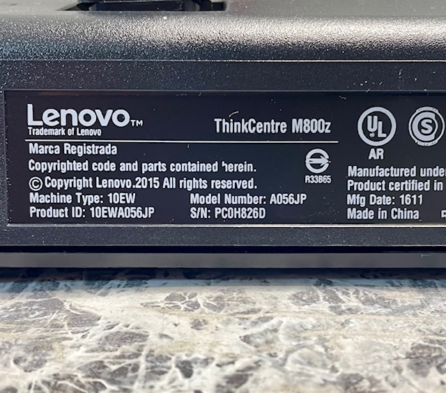 T3873 Lenovo ThinkCentre M800z All-In-One Core i5-6400 2.70GHz Windows11 メモリー8GB SSD256GB 一体型PC 21.5インチ 現状品の画像8