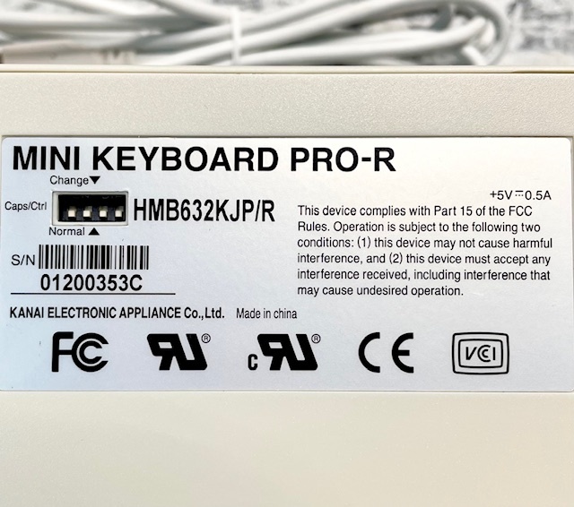 T3874 金井電器産業 MINI KEYBOARD PRO-R HMB632KJP/R スティックポインタ付き 日本語配列 USBの画像5