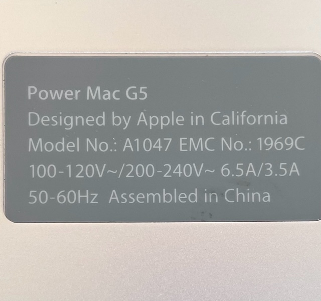 112//Apple POWER MAC G5 A1047 present condition goods 