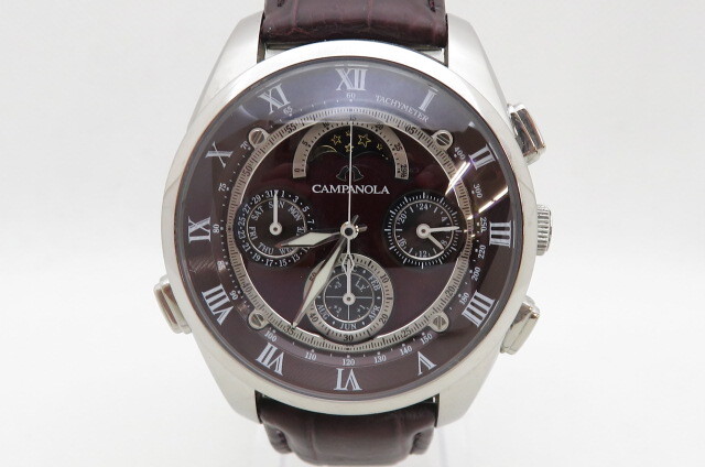 1円～【美品】CITIZEN CAMPANOLA シチズン カンパノラ クロノグラフ ムーンフェイズ 6772-T007902 No.759 クォーツ メンズ腕時計 4-11-5の画像1