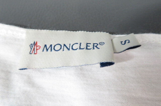 1 jpy ~MONCLER Moncler lady's thin cotton jersey piling put on manner long sleeve T shirt size S white 4-14-9