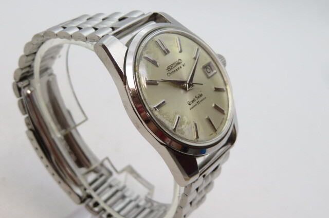 1円～【動作品】Grand Seiko グランドセイコー GS クロノメーター　手巻　5722-9990　メンズ腕時計　デイト　メダリオン　シルバー　4-12-4_画像3