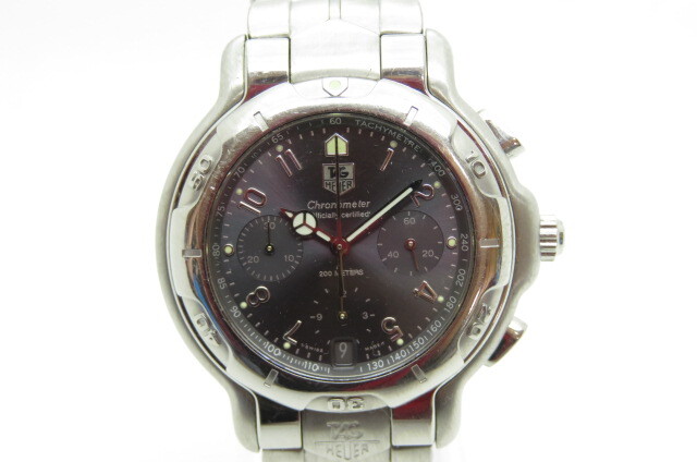 1 jpy ~[ immediately stop ]TAG HEUER TAG Heuer 6000 series Chrono meter chronograph automatic CH5112 men's wristwatch 5-2-5