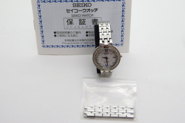 1 иен ~[ рабочий товар ]SEIKO Seiko Exceline радиоволны солнечный SWCW083 1B22-0BR0 женские наручные часы бриллиант .zeru указатель 5-3-5