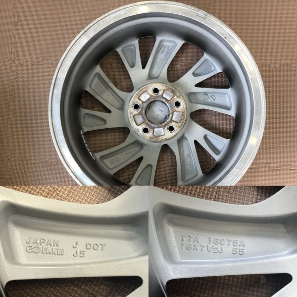 中古品 ホンダ ヴェゼル RS 純正 ENKEI製 【18インチ 7.5J PCD114.3 5穴 +55 ハブ径 64㎜】 4本セット ステップワゴン/オデッセイ等_画像10