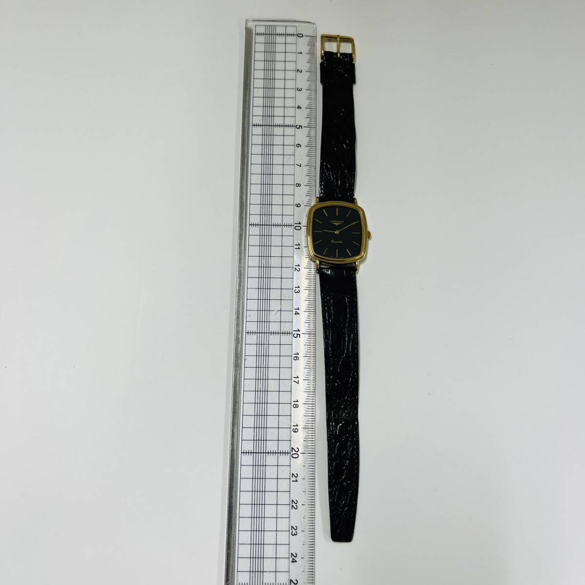 16014/ LONGINES 文字盤 ブラック 黒 腕時計 クォーツの画像8