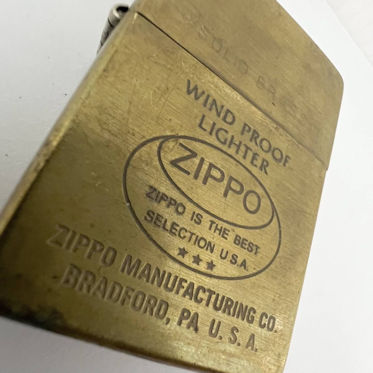 15997/ ZIPPO SOLID BRASS WIND PROOF LIGHTER ジッポー ライター ゴールド 喫煙具の画像4