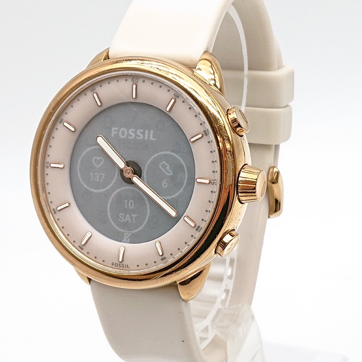 3437# フォッシル/FOSSIL ハイブリッドスマートウォッチ ブラッシュシリコン FTW7083 3気圧防水 レディース ピンク 【0425】_参考価格：17,457円