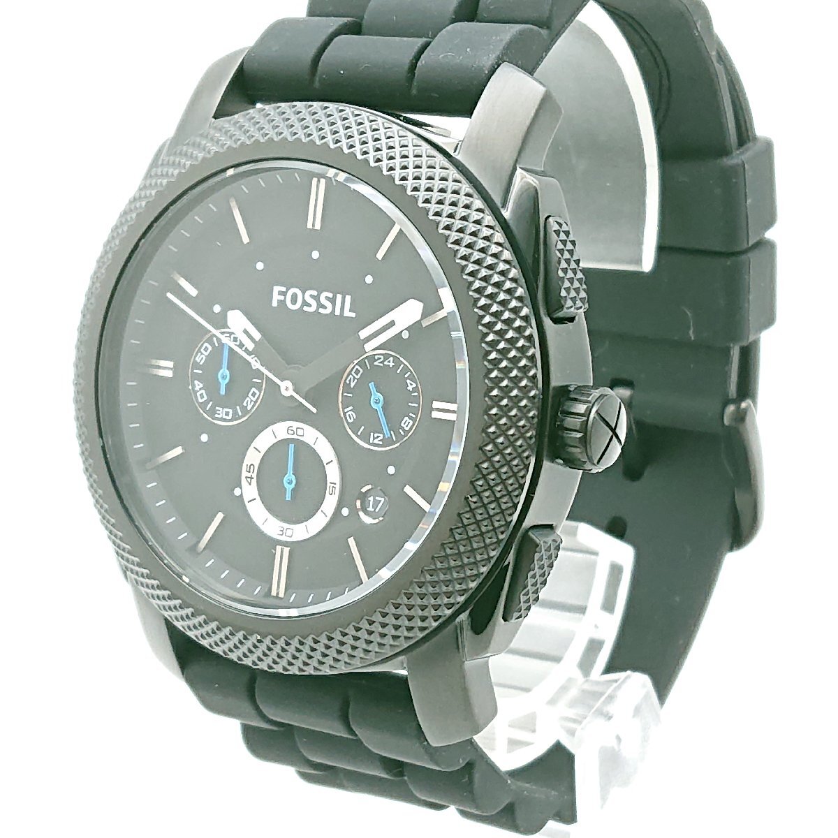 3520# フォッシル/FOSSIL 腕時計 MACHINE FS4487 クォーツ クロノグラフ デイト 5気圧防水 メンズ ブラック 【0425】_参考価格：27,500円