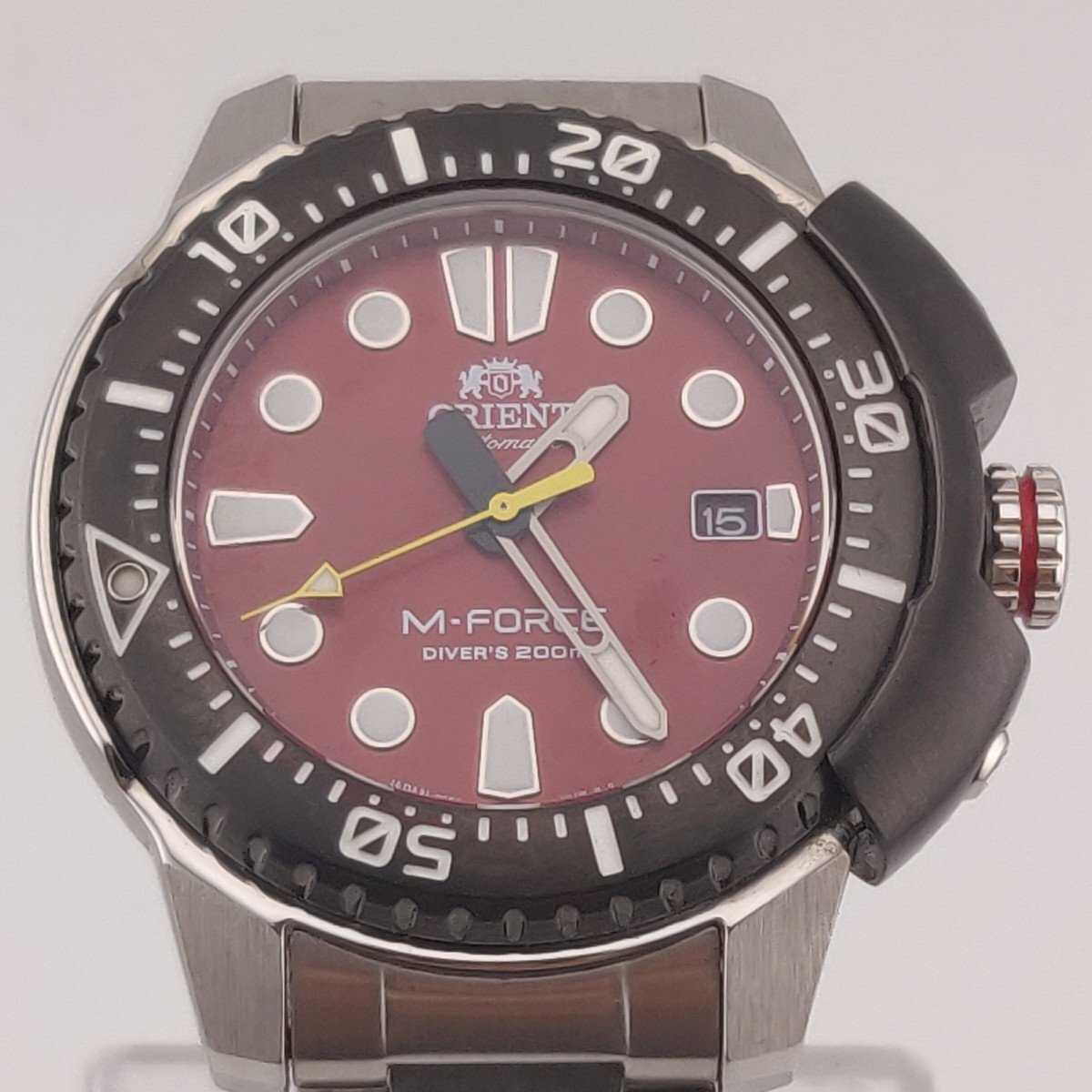 3530@[ with translation ][ Orient ]ORIENT wristwatch RN-AC0L02R M-Force machine self-winding watch backspin prevention bezel 20 atmospheric pressure waterproof men's red [0430]