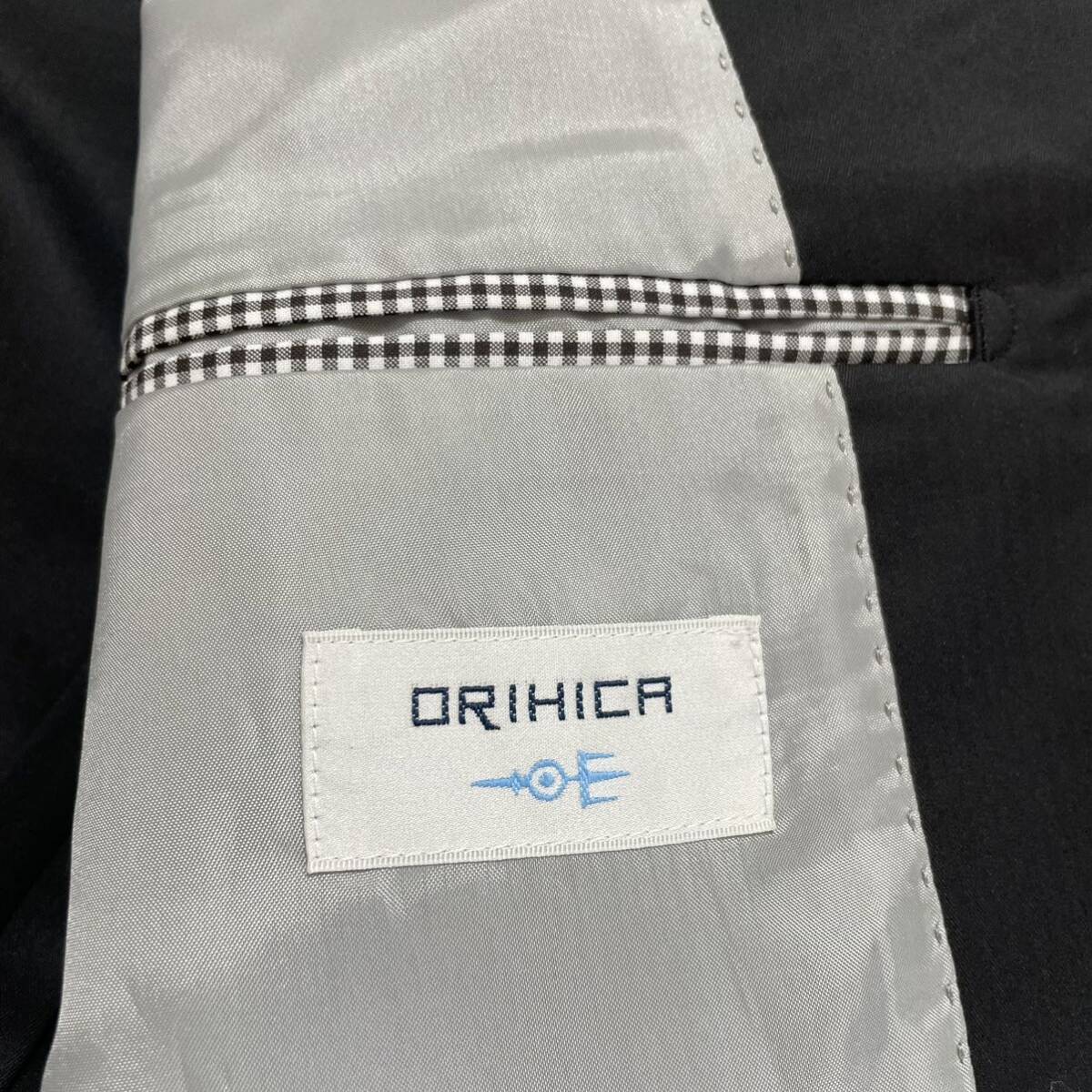 極美品　オリヒカ　ORIHICA テーラードジャケット　背抜き　黒　L チェック_画像5