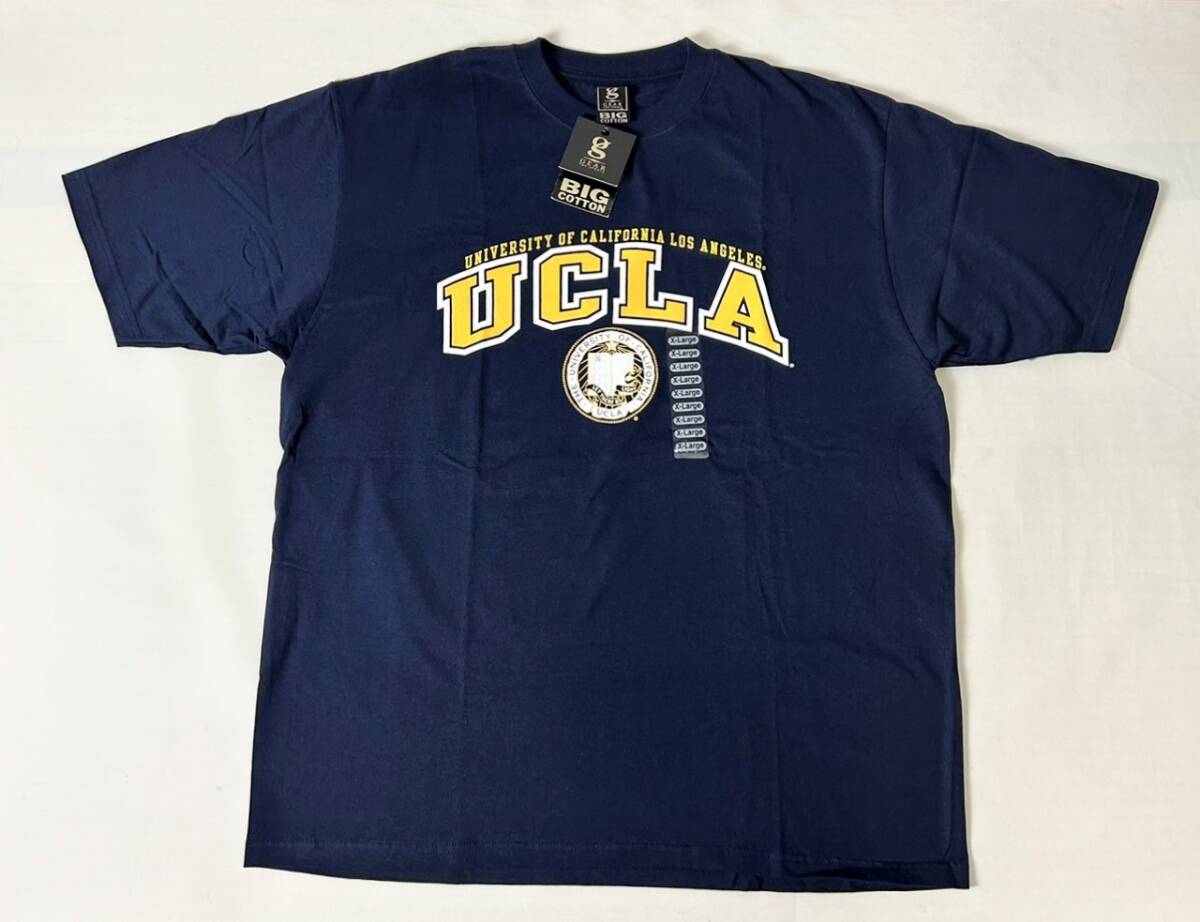 未使用品 ホンデュラス製 GEAR FOR SPORTS BIG COTTON UCLA カレッジロゴ Tシャツ ネイビー XL_画像1