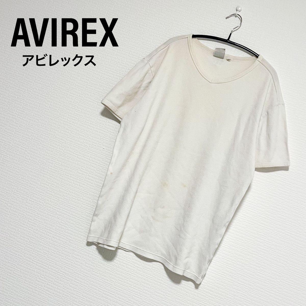 アヴィレックス サーマル Vネック 半袖カットソー XLサイズ AVIREX 