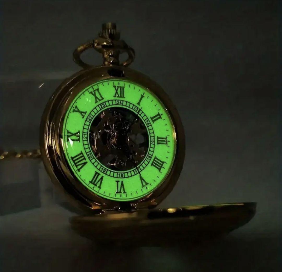 Vinatge 中空グロー機械式時計チェーン懐中時計 ペンダント アクセサリー