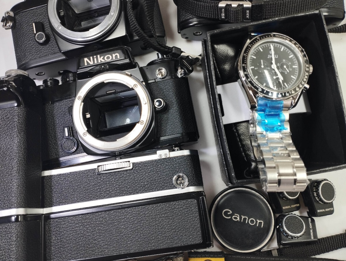 【整理業者リサイクル】 Nikon EM FE MB-1 MD-2 腕時計機械式 フィルムカメラ等まとめてジャンク品 1円スタート売り切り昭和レトロ カメラの画像3