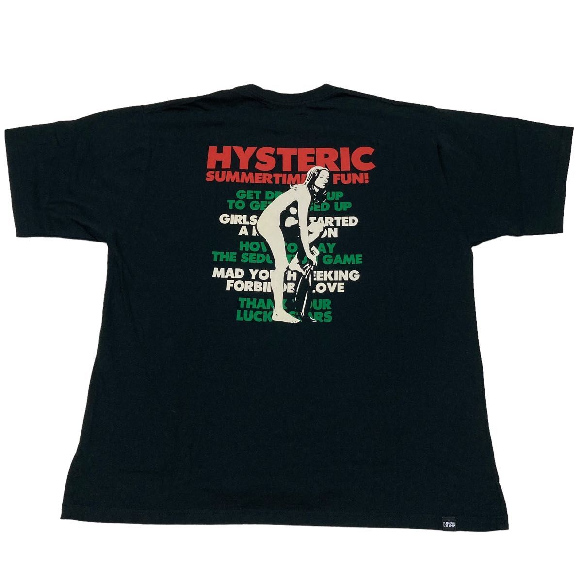 ヒステリックグラマー　Tシャツ　ヒスガール　ロゴ　HYS バックプリント　XL  黒 ブラック　ヒステリックウーマン　ワンポイント