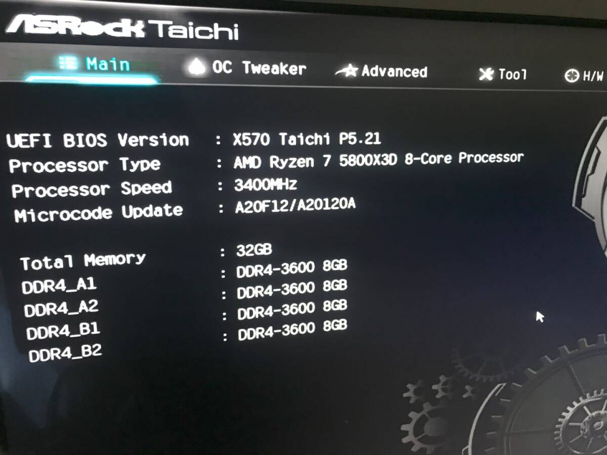 【送料無料】【ハイエンドセット】ASROCK X570 TAICHI・GSKILL TRIDENTZ RGB DDR4 3600 8GBx4【美品】