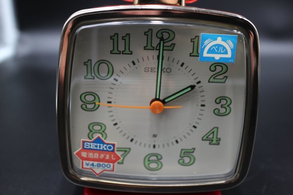 ジャンク品　SEIKO/セイコー　TP522R 赤　箱付き　ステップ式　目覚まし時計 　レトロ　アンティーク_画像6