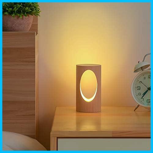 LEDの木製の電気スタンド 寝室のベッドサイドのナイトライト 調光可能なLed照明 創造的な家の装飾のテーブルランプ_画像6